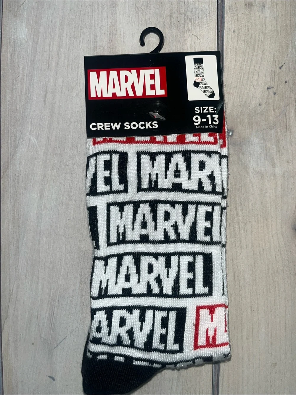 Marvel Men's Crew Socks - Blue Spider-Man & Black/White Logo Pair